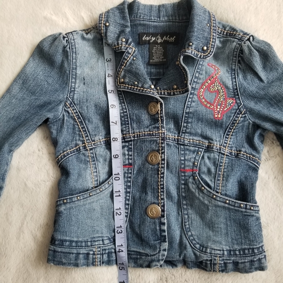 Baby Phat Girlz Y2K Embroidered Jean Jacket Size 5/6 - Picture 9 of 10